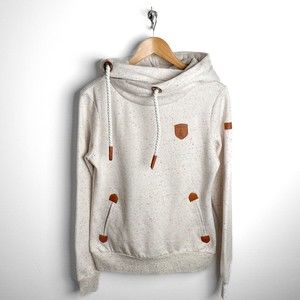 Wanakome Women's Artemis NEP Ivory Dot Pullover Off White Hoodie Size Small